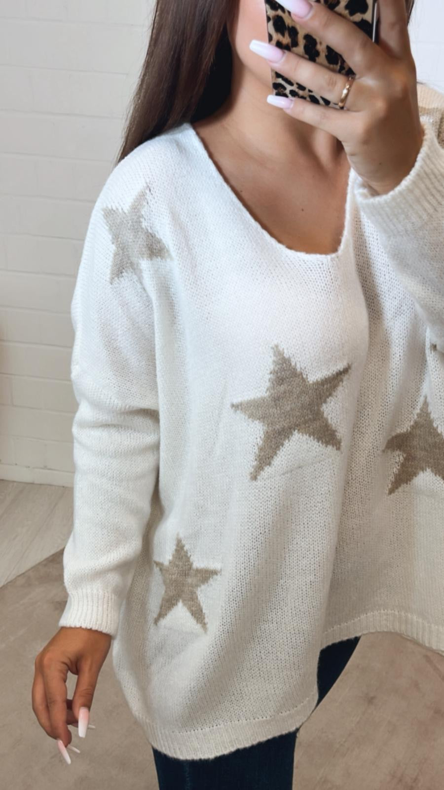 Sternen gebreide trui