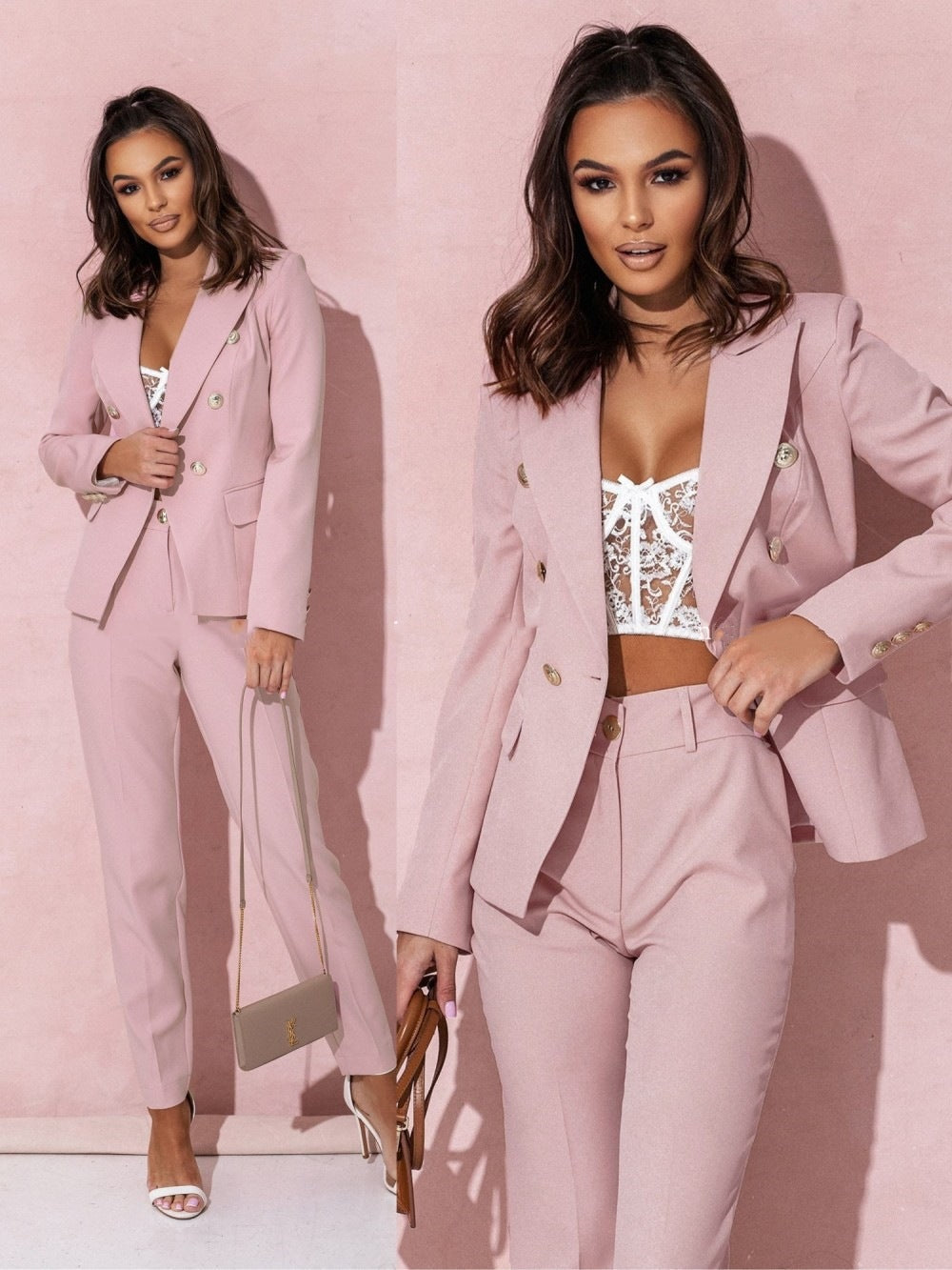Sabrine | Chique tweedelige blazer outfit set