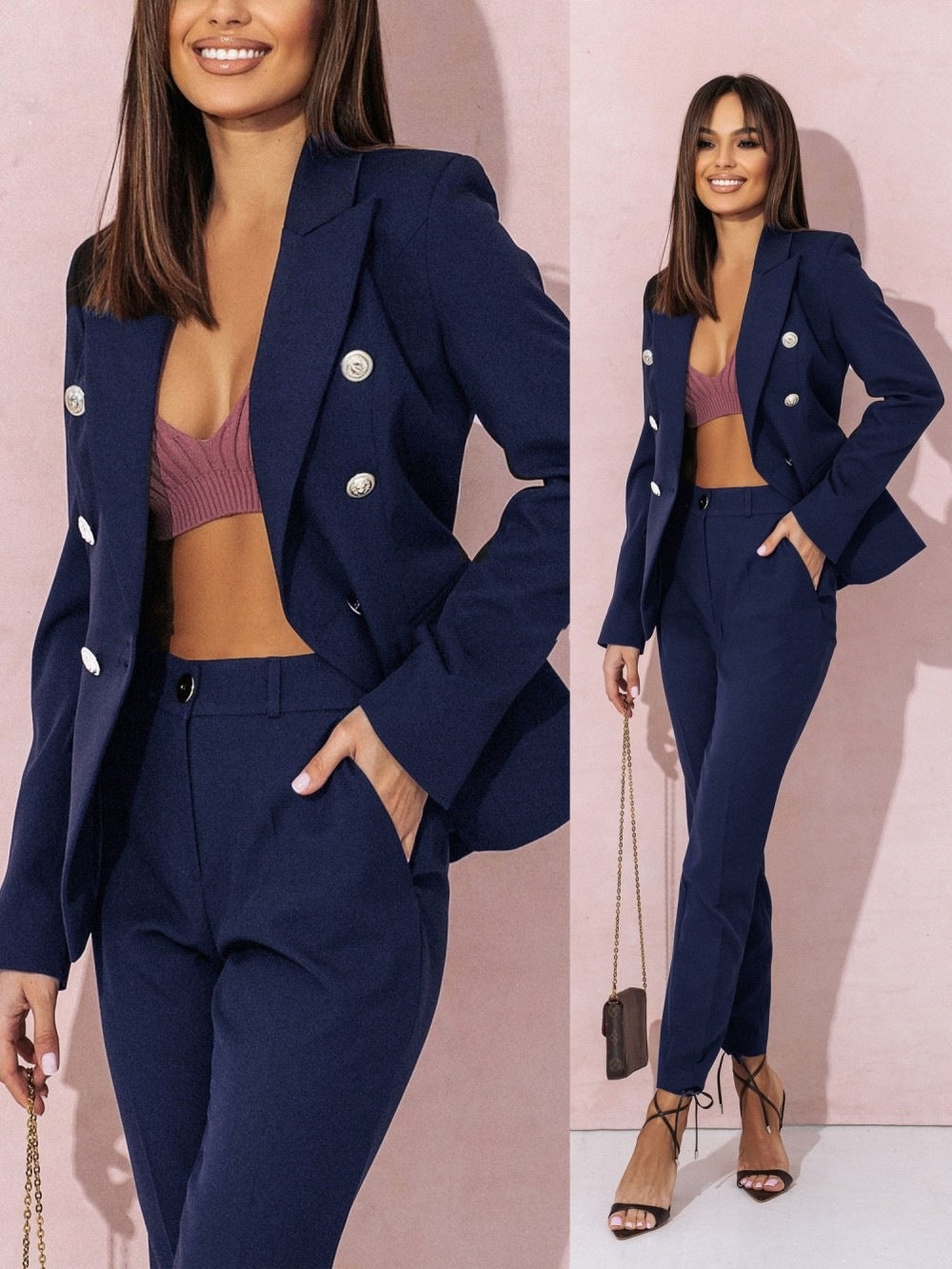 Sabrine | Chique tweedelige blazer outfit set
