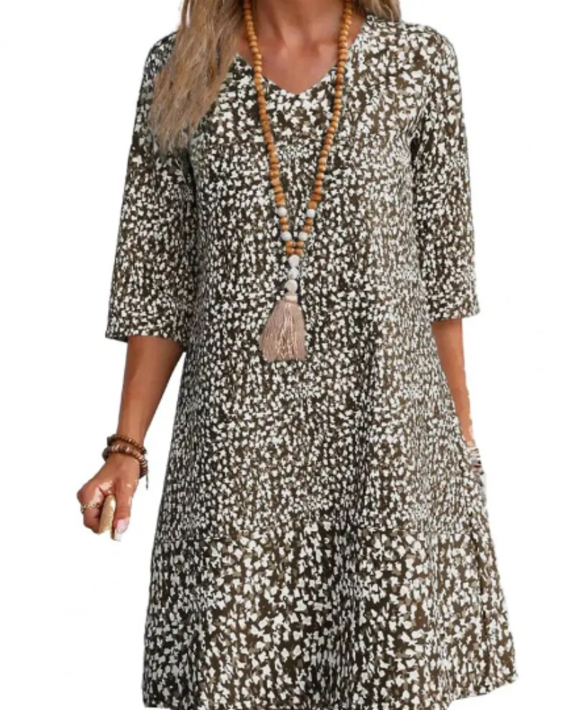 Elariven | Jurk met Drifted-patroon