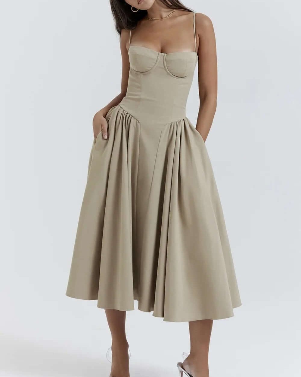 Diana | Korset midi-jurk