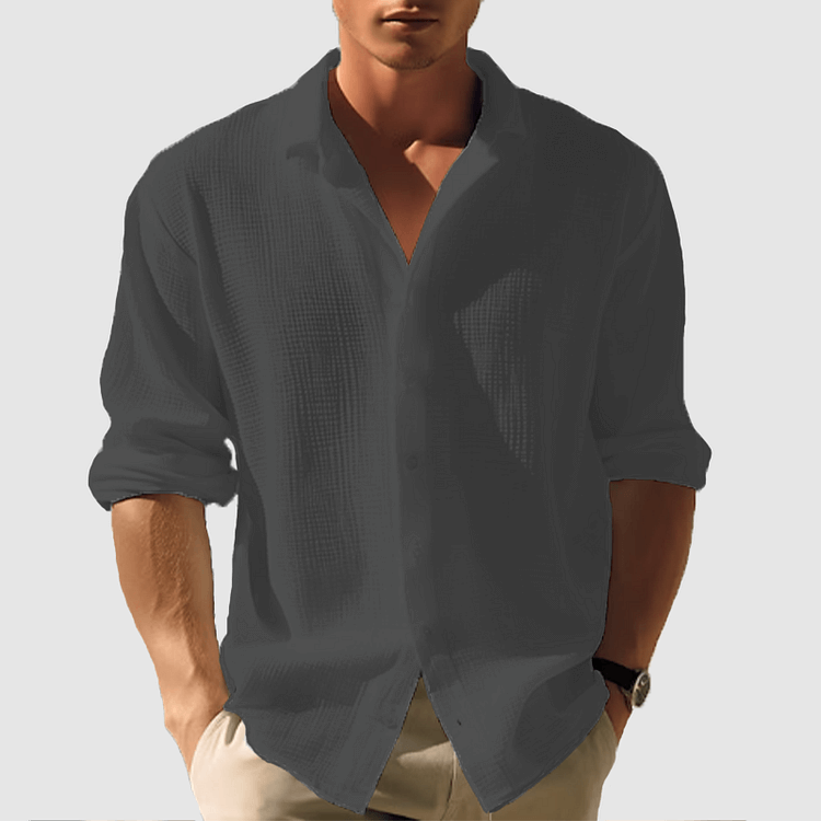 Torben | Zacht casual overhemd met knoopsluiting