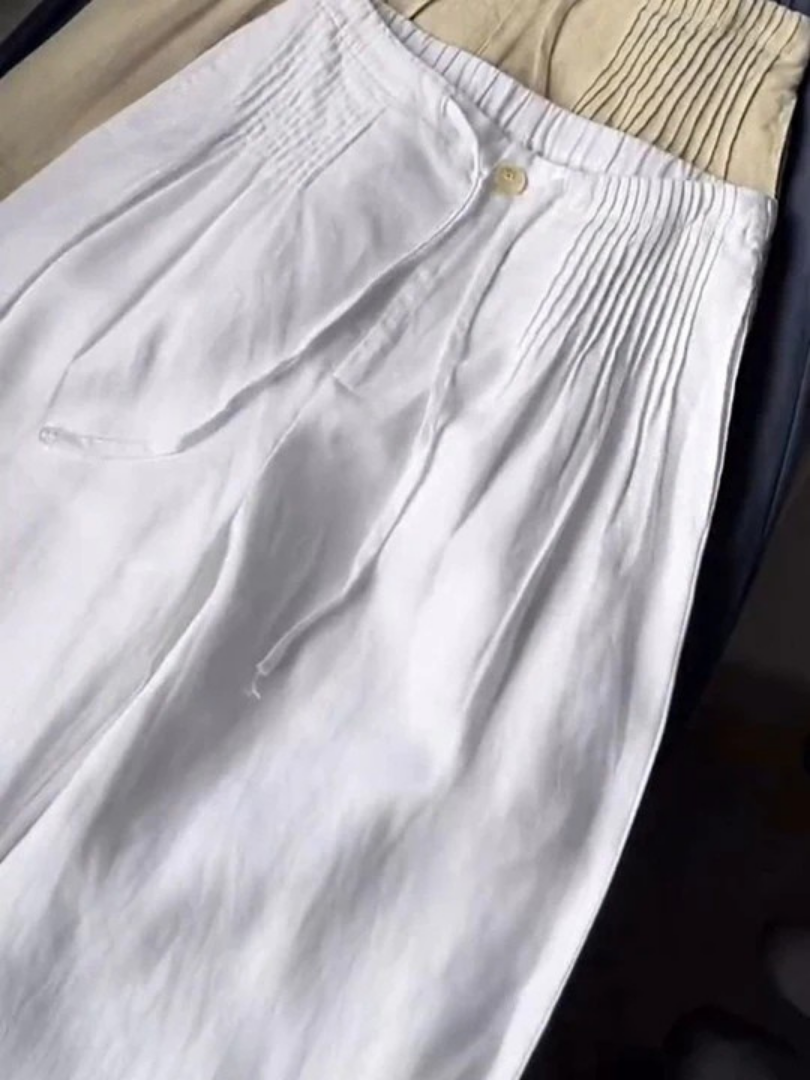 Camille – Losse broek van katoen en linnen 