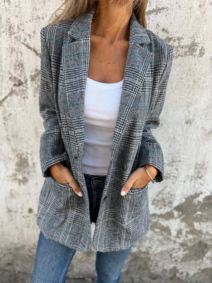 Casual blazer met ruitpatroon 
