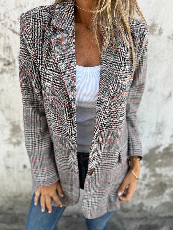 Casual blazer met ruitpatroon 