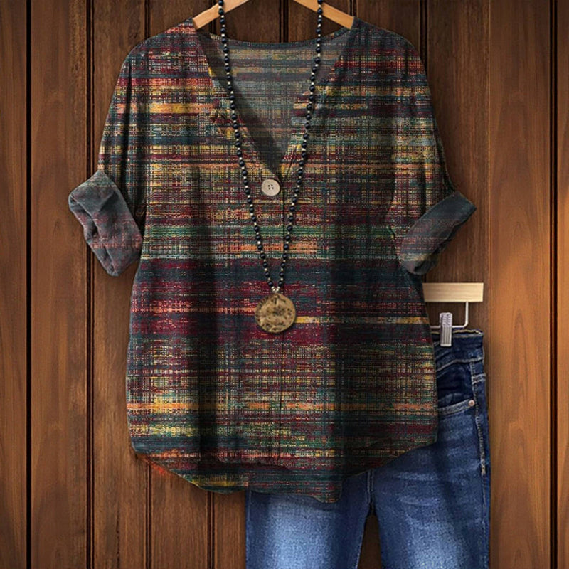 Kleurrijke vintage blouse