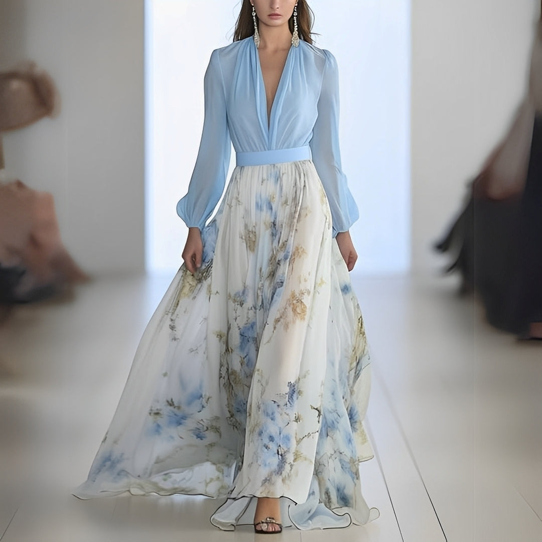 Cherise - Modieuze lange jurk met bloemenprint