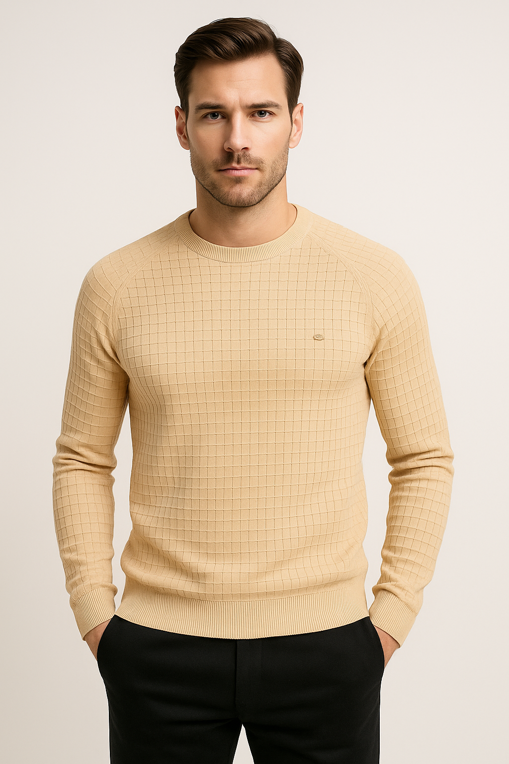 Alrikus | Sweatshirt met ronde hals en textuur