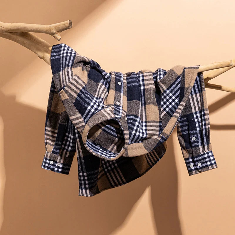 Katoenen overhemd met houthakkersruitpatroon