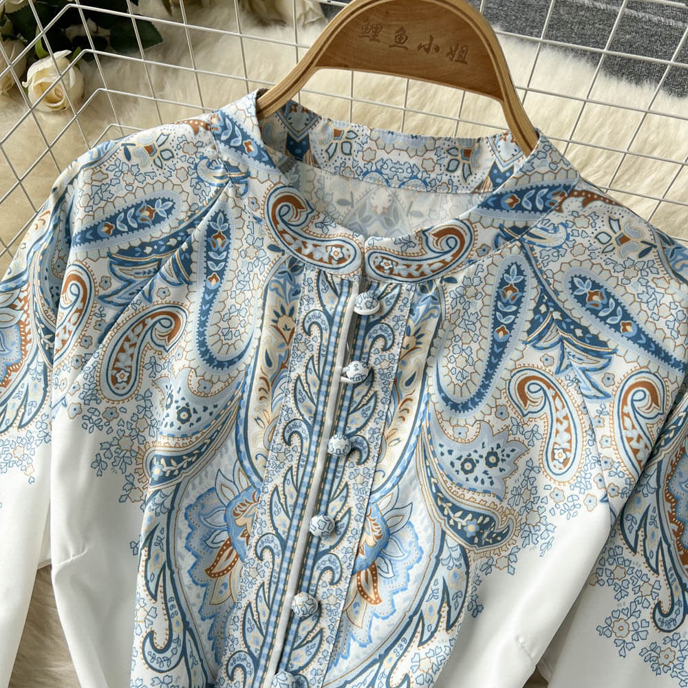 Brunhilde | A-lijn jurk met bloemenprint en ceintuur