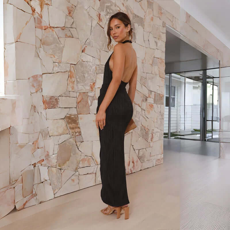 Greta | Elegante maxi-jurk met halternek