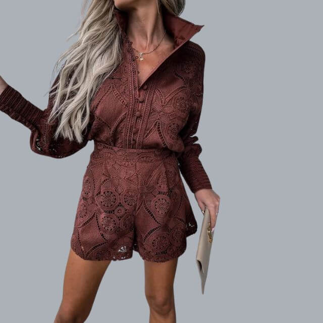 Avelina - Kanten borduurset met trekkoord