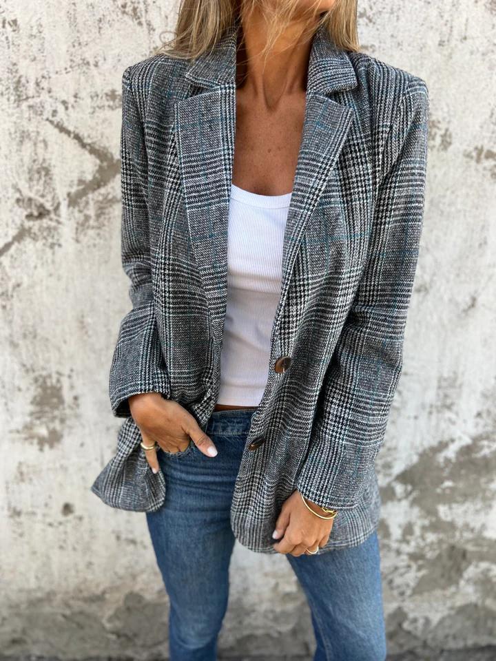 Casual blazer met ruitpatroon 