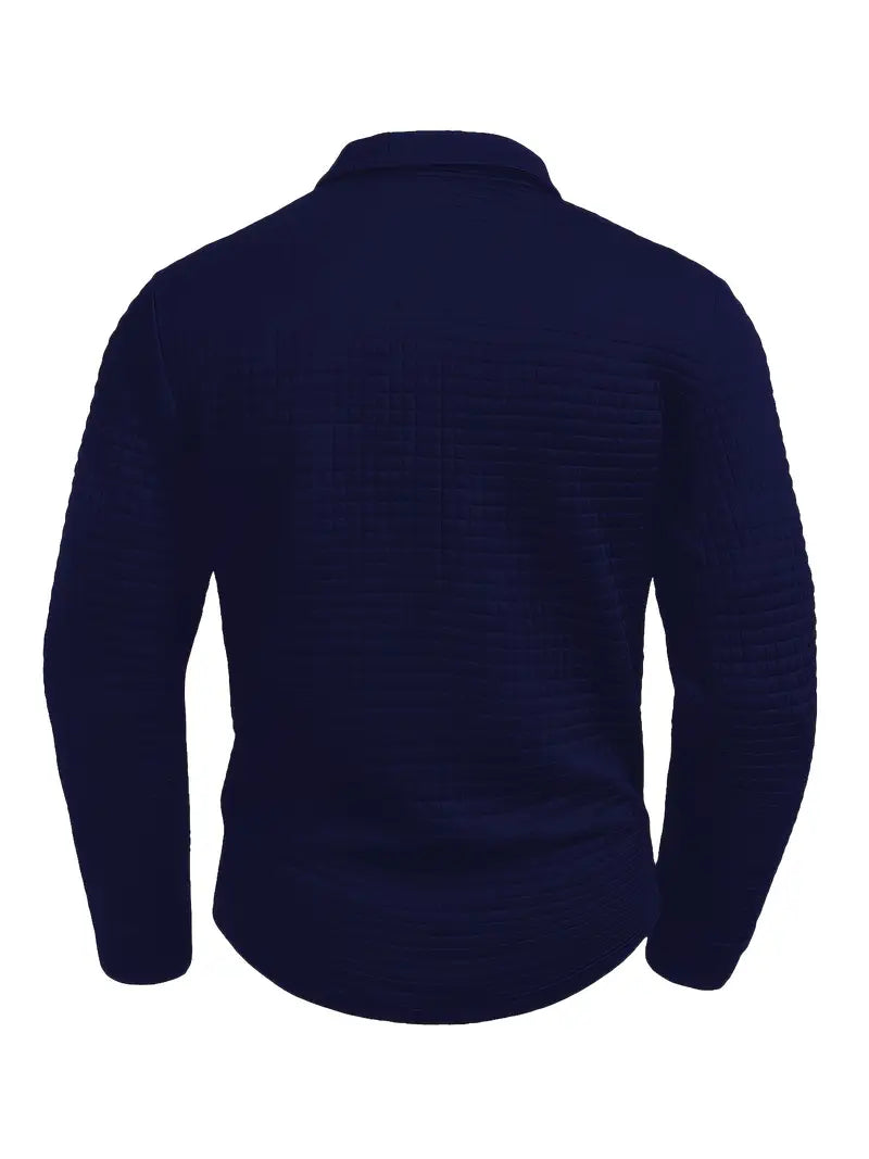 NordicWeave poloshirt met lange mouwen voor heren – warm, stijlvol en comfortabel 
