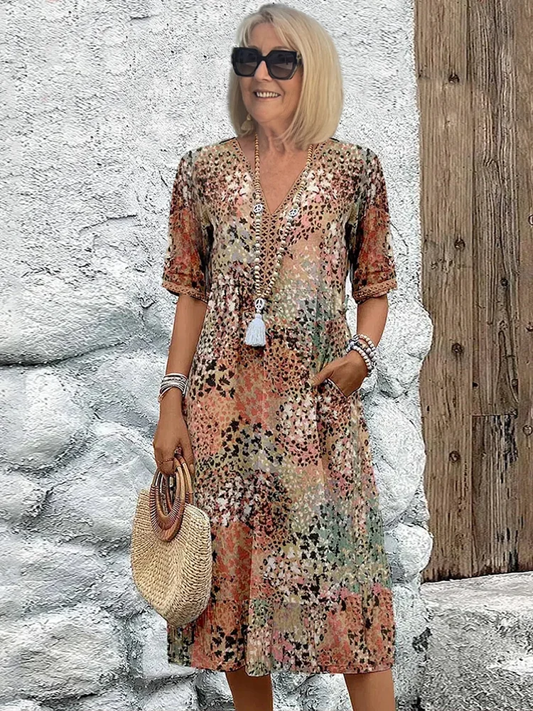 Serena | Boho-chique maxi-jurk met bloemenprint