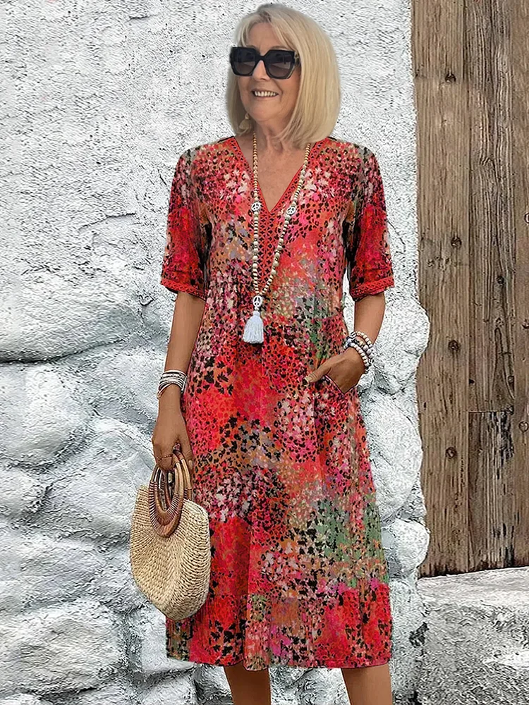 Serena | Boho-chique maxi-jurk met bloemenprint