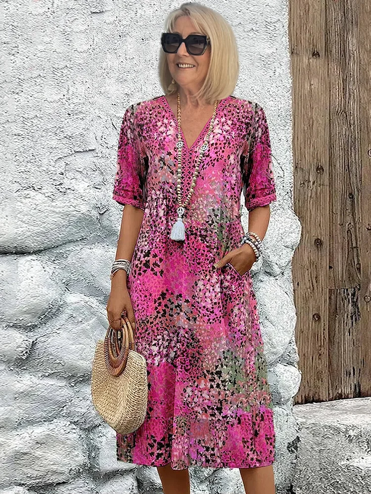 Serena | Boho-chique maxi-jurk met bloemenprint