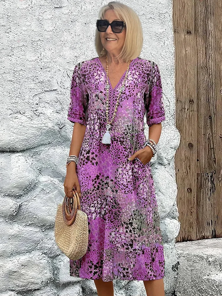 Serena | Boho-chique maxi-jurk met bloemenprint
