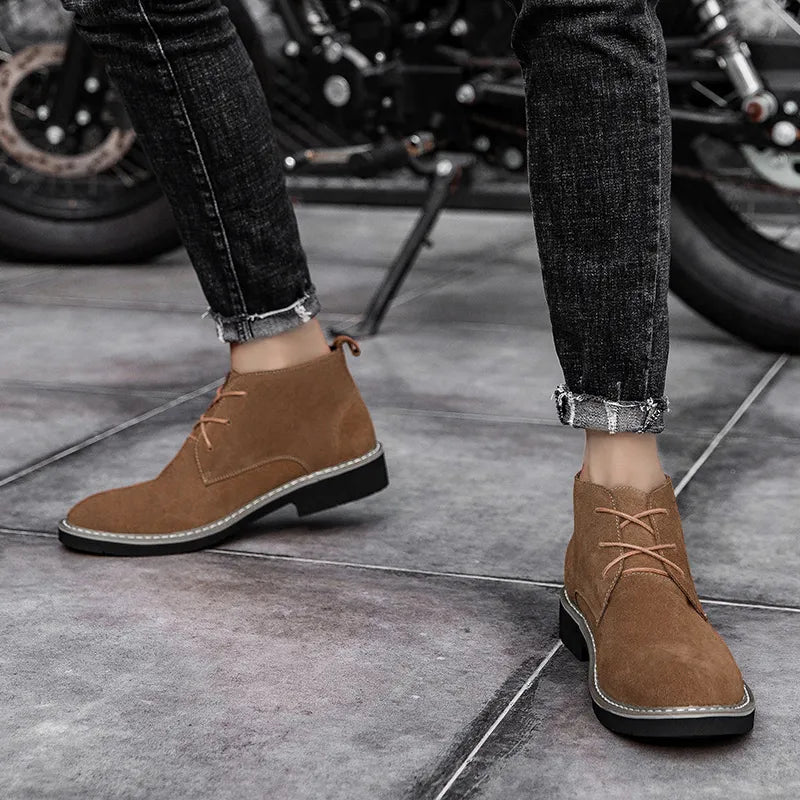 MADRID | Suède schoenen met verhoging +6 cm