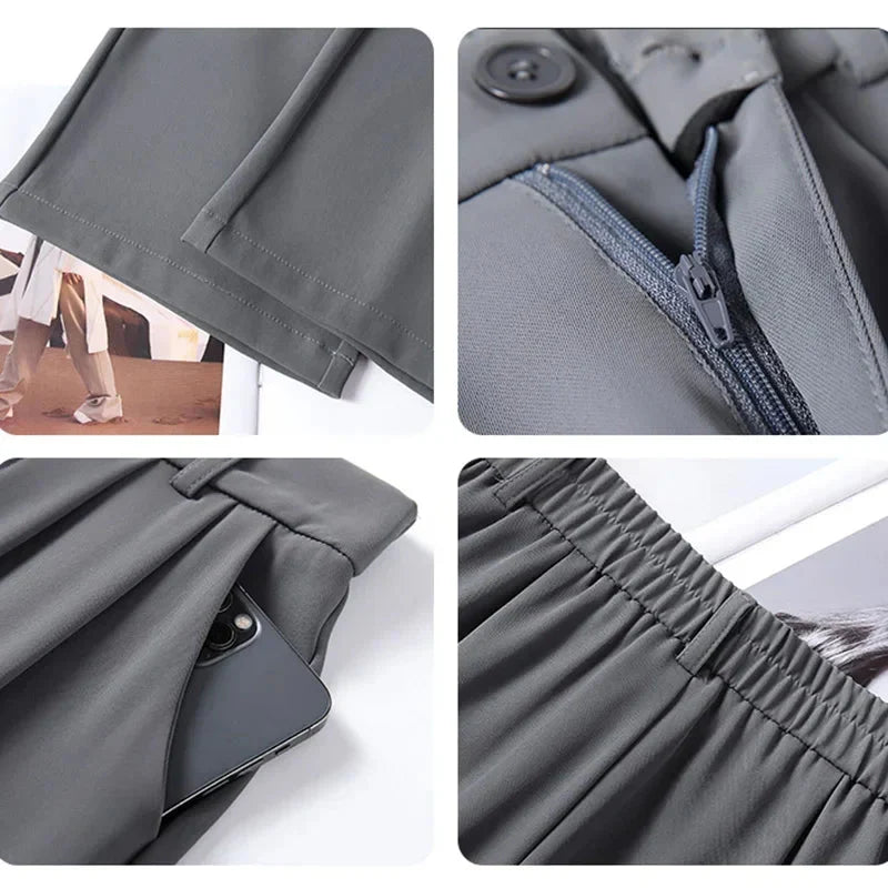 Elanvia | Broek met hoge taille en wijde pijpen