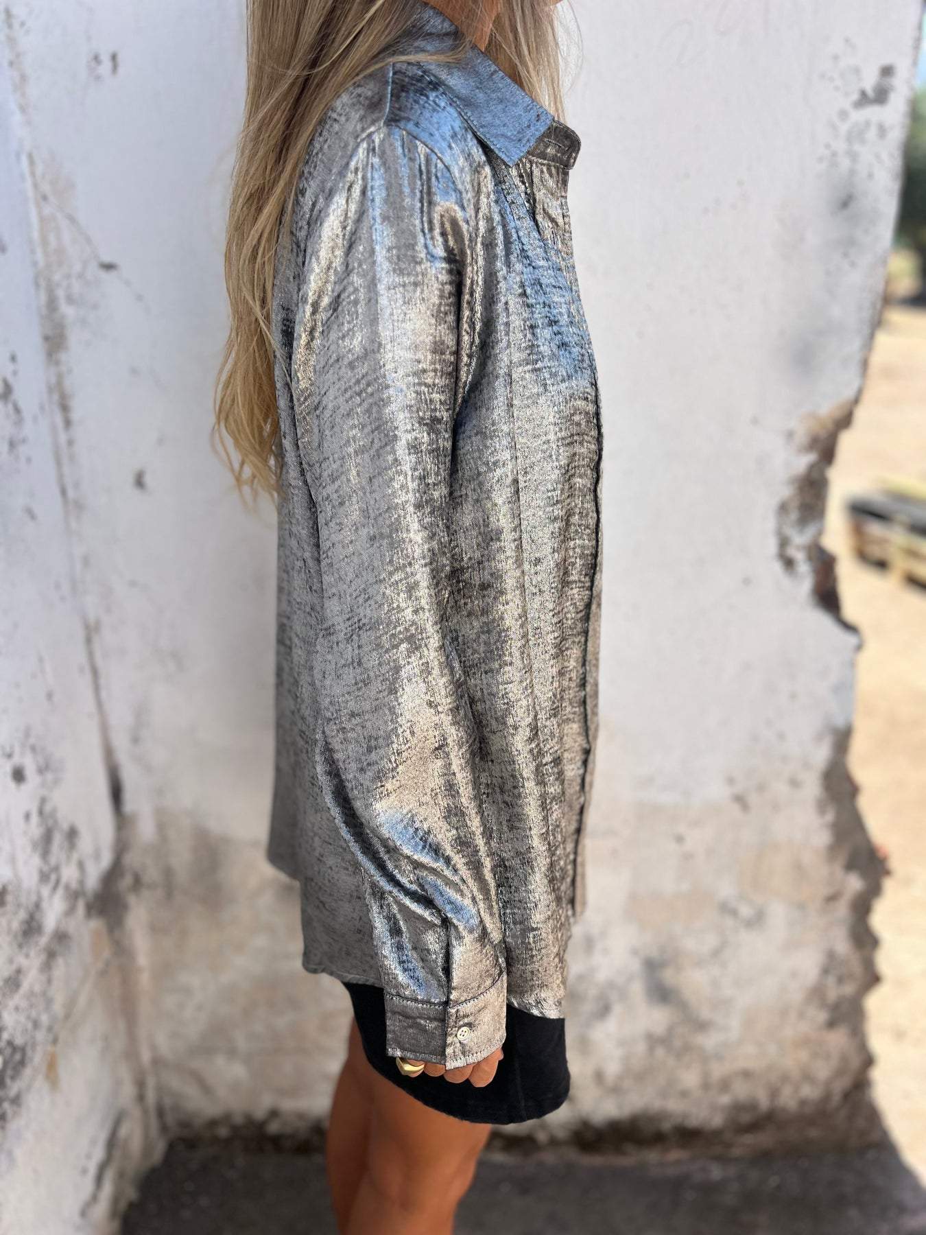 Britney | Elegante metallic blouse