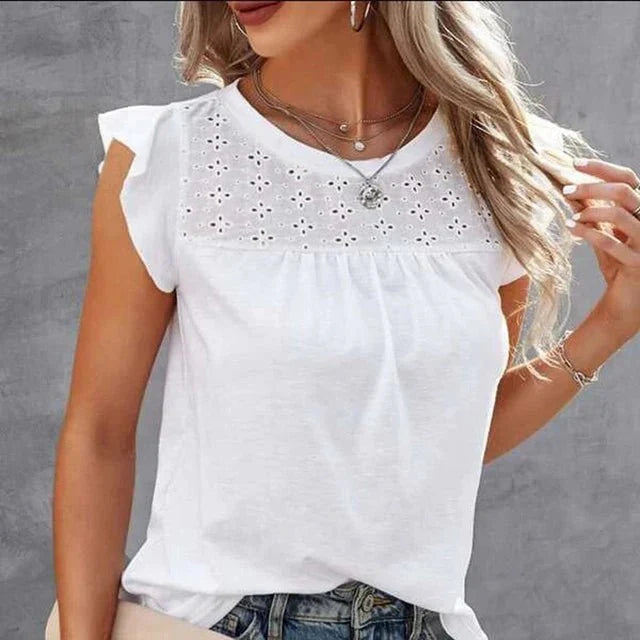 Emely | Elegante blouse met ruchesmouwen