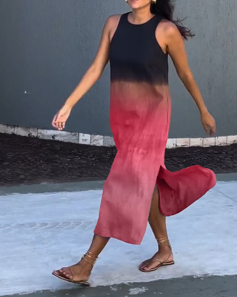 Zinnia | Mouwloze jurk met kleurverloop