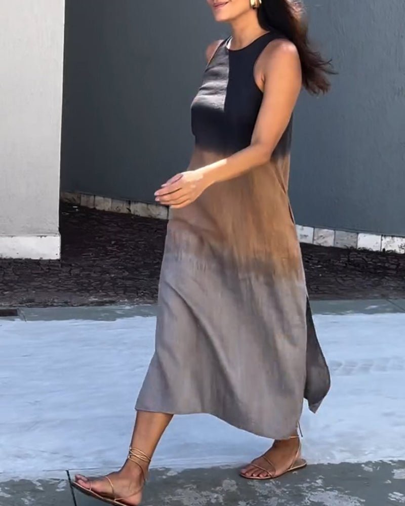 Zinnia | Mouwloze jurk met kleurverloop