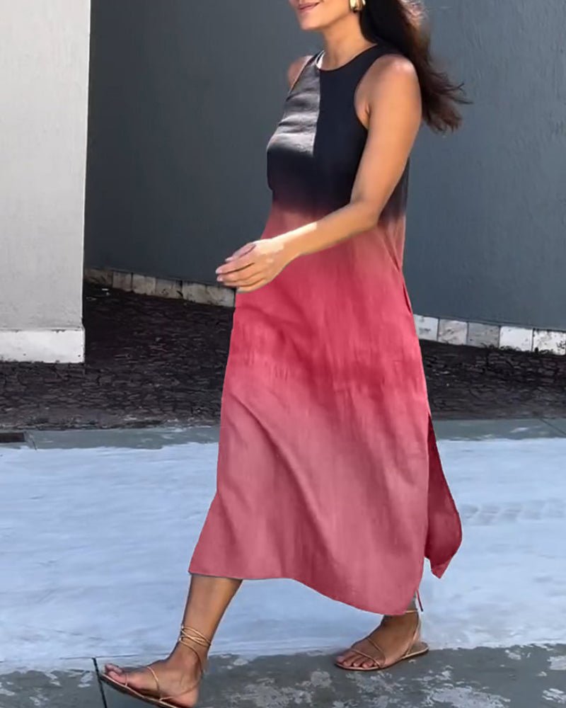 Zinnia | Mouwloze jurk met kleurverloop