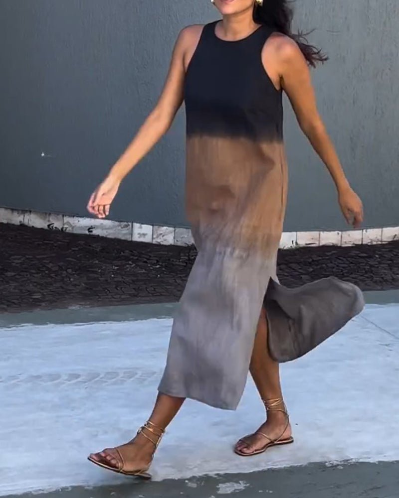 Zinnia | Mouwloze jurk met kleurverloop