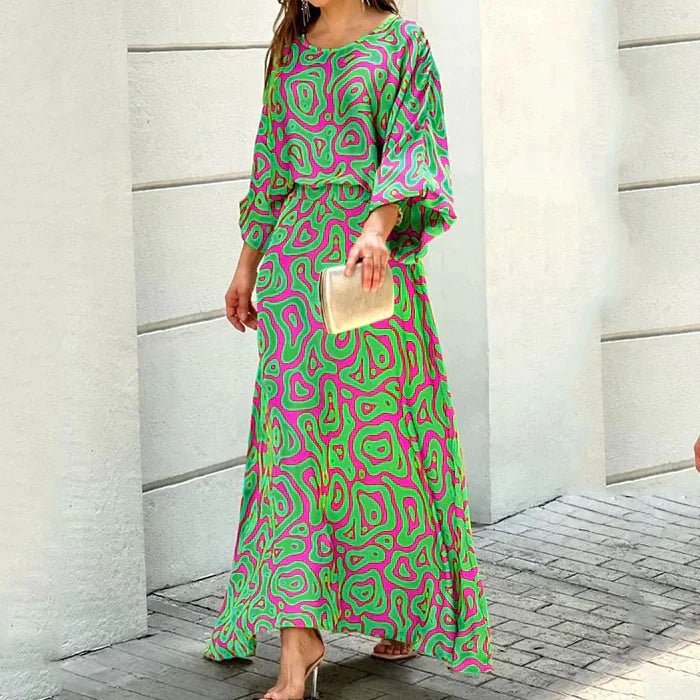 Haisley | Bohemian maxi-jurk met print