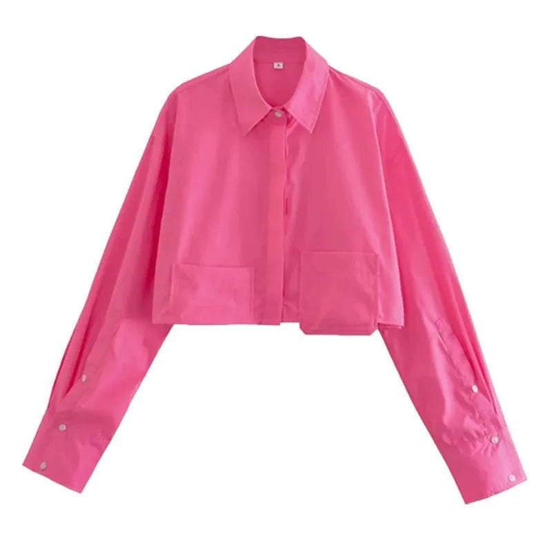 Kaleen | Cropped Grace Blouse met lange mouwen