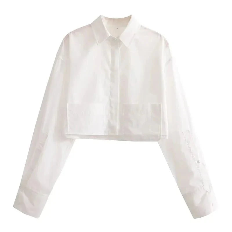 Kaleen | Cropped Grace Blouse met lange mouwen
