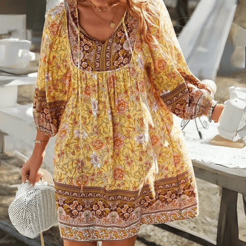 Veda | Luchtige jurk met boho-print