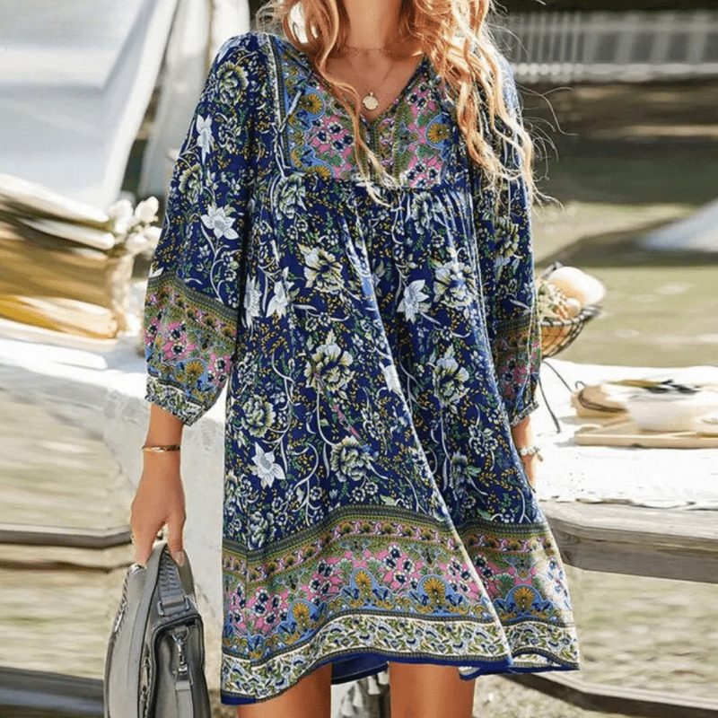 Veda | Luchtige jurk met boho-print