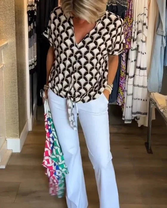 Lilith | Blouse met vintage-inspiratie en print