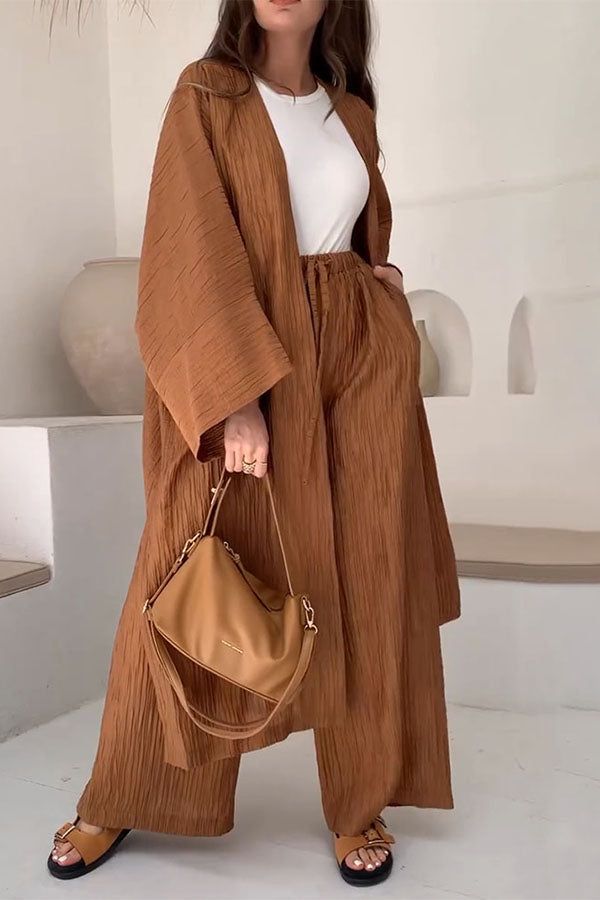 Lilly | Relaxte gebreide cardigan en broekset