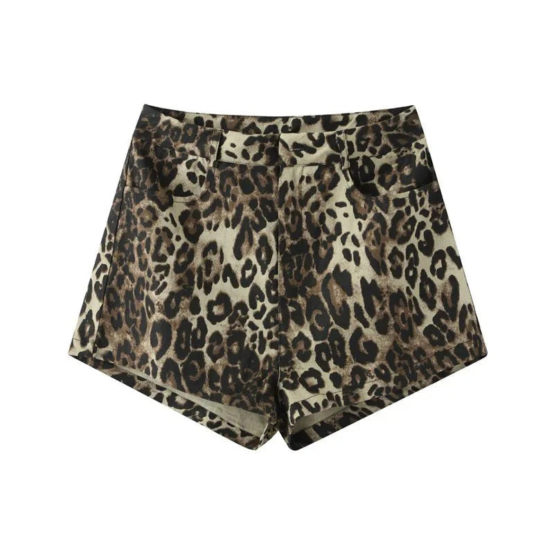 Luzia | Casual shorts met luipaardpatroon