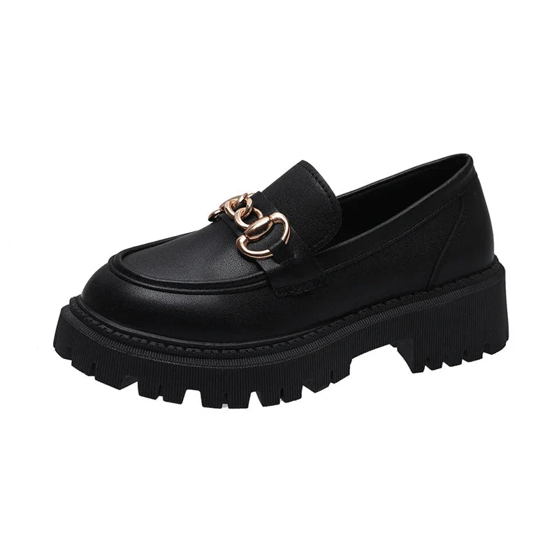 Galilea | Trendy platform loafers met kettingaccent