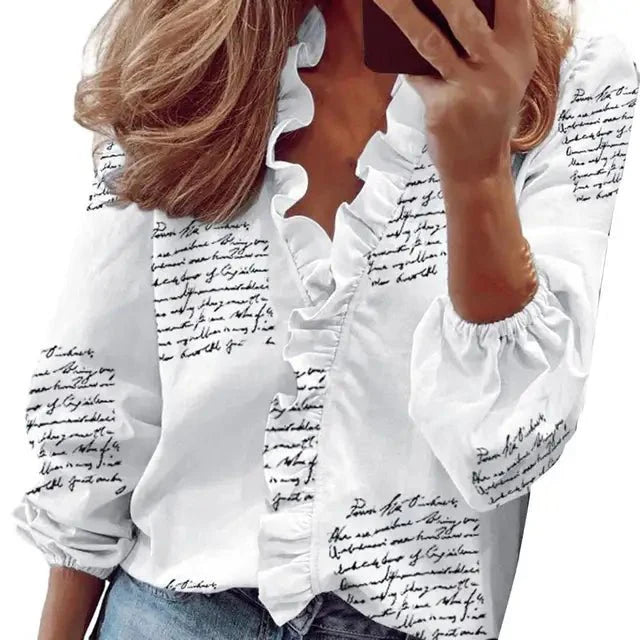 Priya | Chique blouse met lange mouwen en plooien