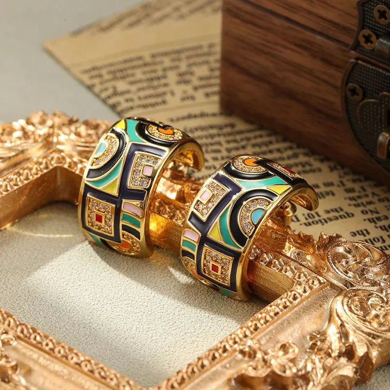 Zirella | Opvallende geometrische hangende oorbellen