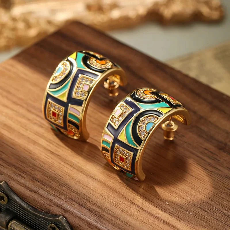 Zirella | Opvallende geometrische hangende oorbellen