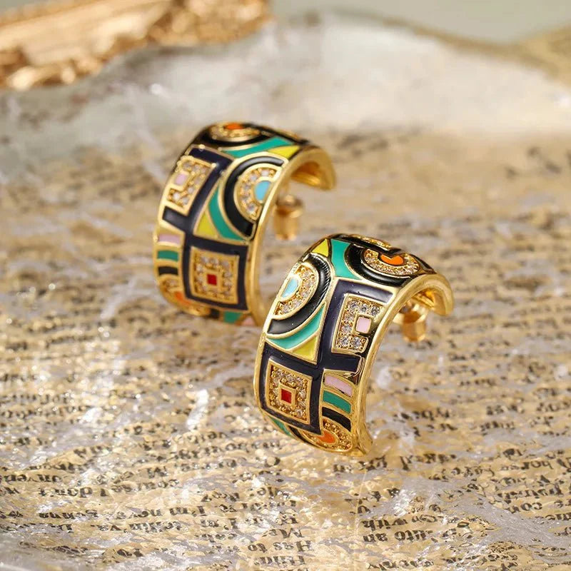 Zirella | Opvallende geometrische hangende oorbellen