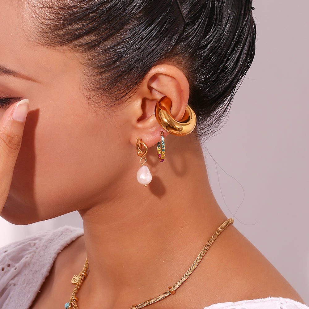 Elowith | Verstrengelde parel statement oorbellen