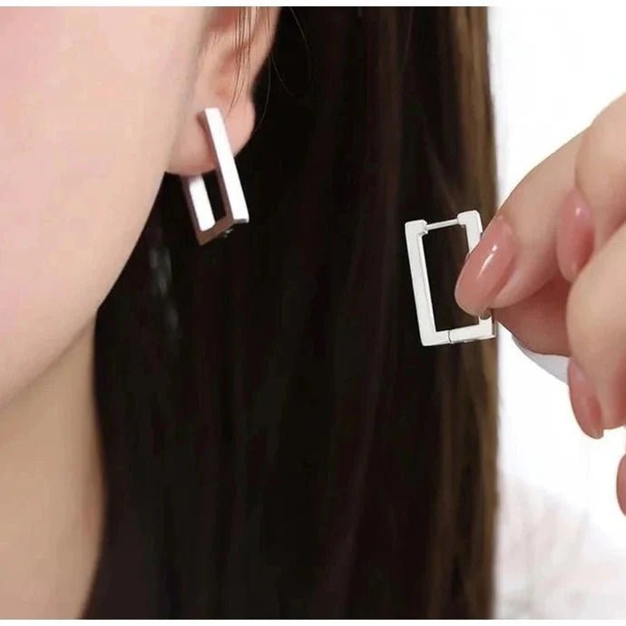 Caelia | Glanzende vierkante oorbellen