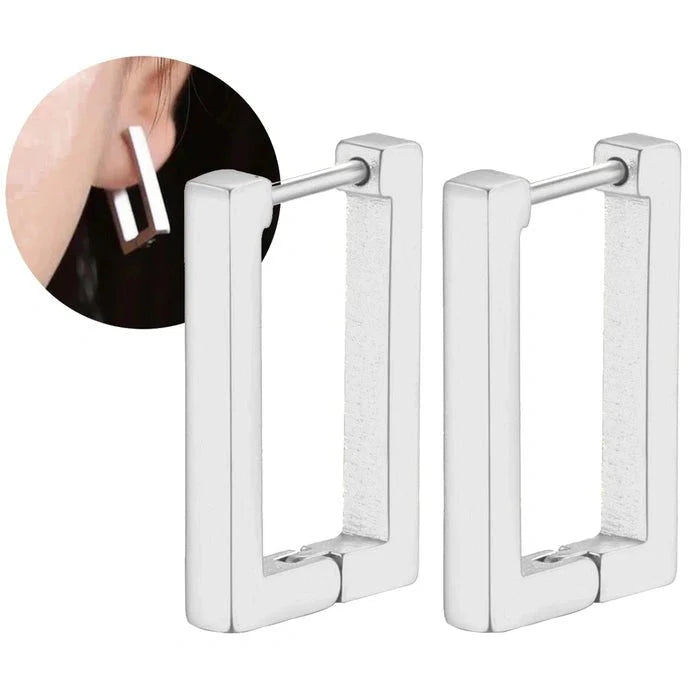 Caelia | Glanzende vierkante oorbellen