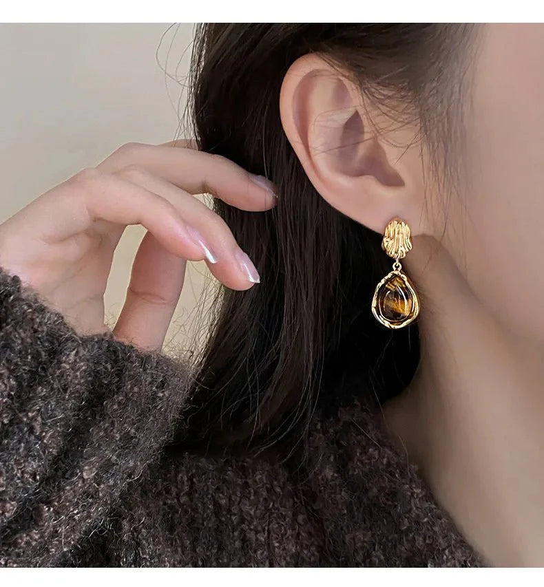 Virelli | Opvallende oorbellen met tijgeroog