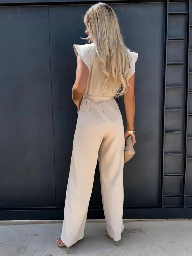 Emelind | Elegante jumpsuit met ruches aan de mouwen