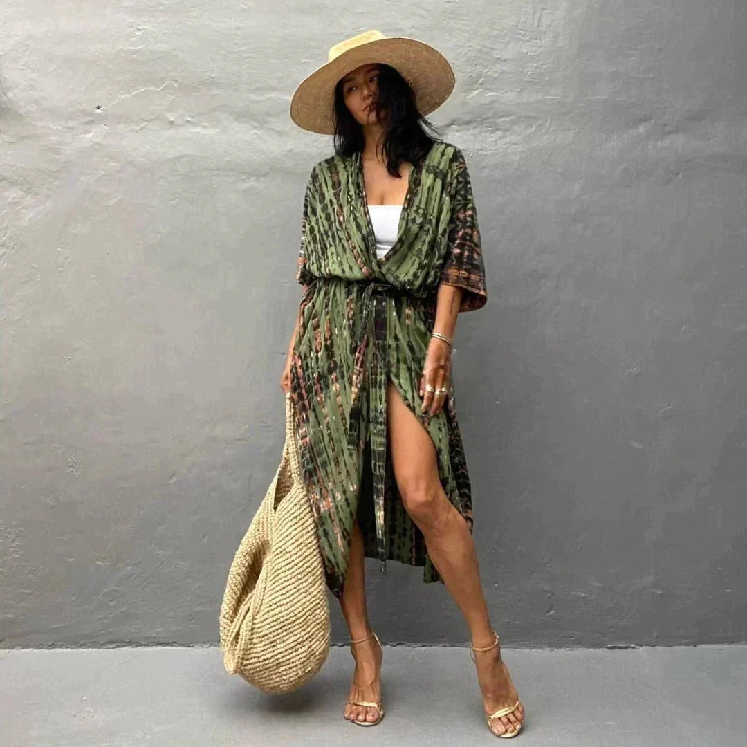 Revina | Luchtige strandjurk met print