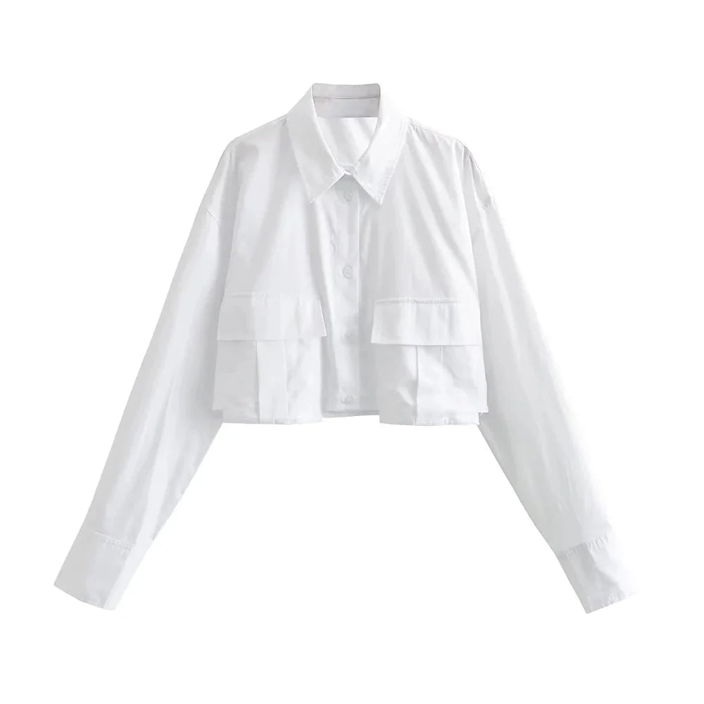 Giavine | Stijlvol cropped shirt